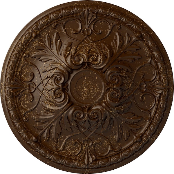 Ekena Millwork Tristan Ceiling Medallion (Fits Canopies up to 6 1/4"), 32 3/8"OD x 3 1/2"P, Root Beer Crackle CM32TNRBC - main
